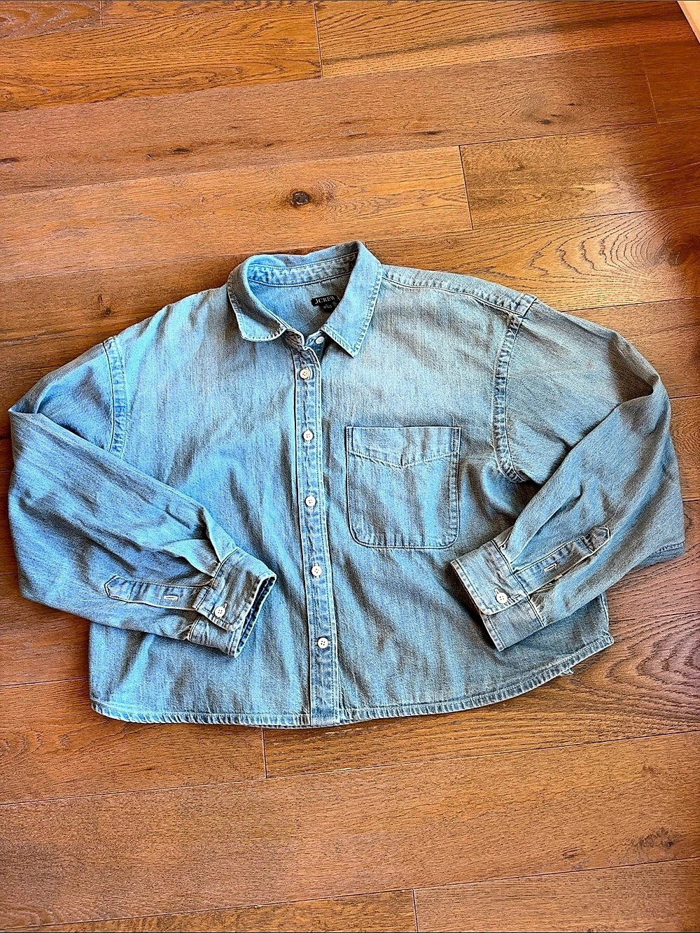 J.Crew Étienne cropped button-up shirt in chambray Large